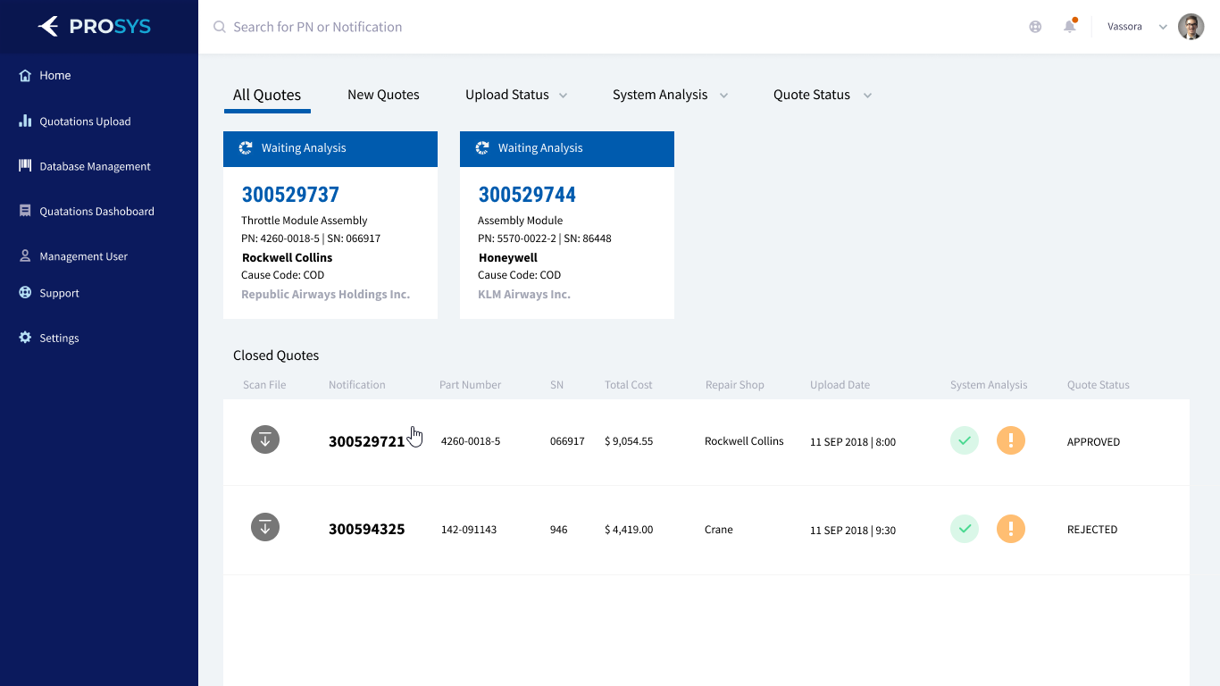 Prosys interface